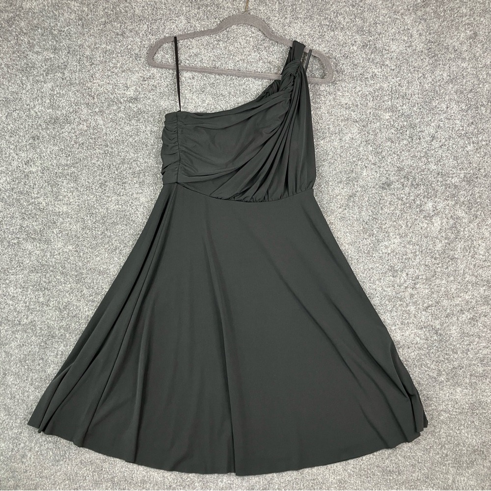 Ann Taylor Dress Womens Size 6 Black One Shoulder Ruched Cocktail Evening Chic